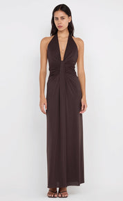 Bec & Bridge Tillie Drape Maxi Dress Choc Dress 