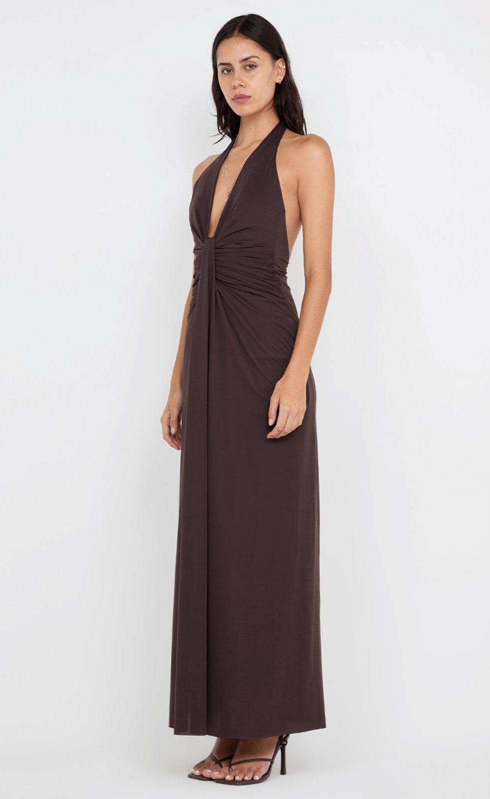 Bec & Bridge Tillie Drape Maxi Dress Choc Dress 