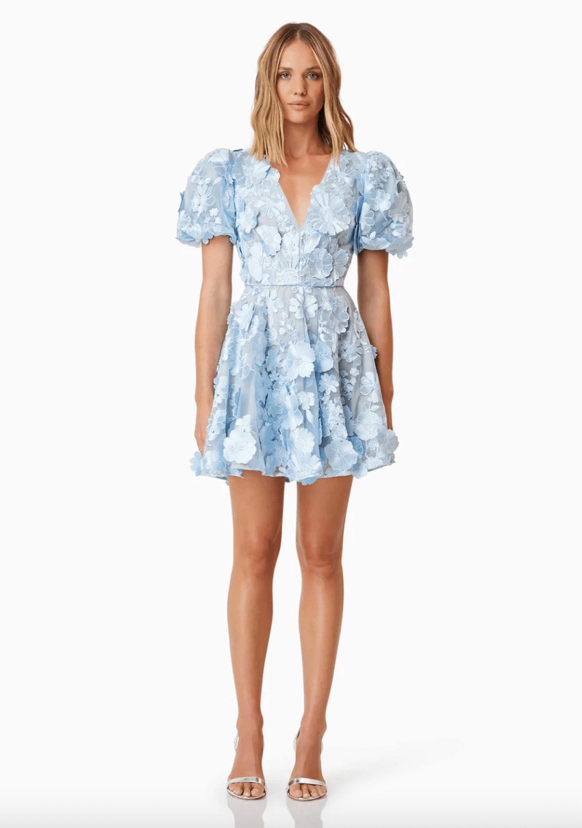 Eastend Wardrobe Selene Floral Mini Dress Blue Dress 