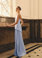 Elliat Lacy Strapless Gown in Powder Blue Dress 