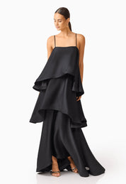 Elliat Tilly Tiered Maxi Dress in Black Dress 