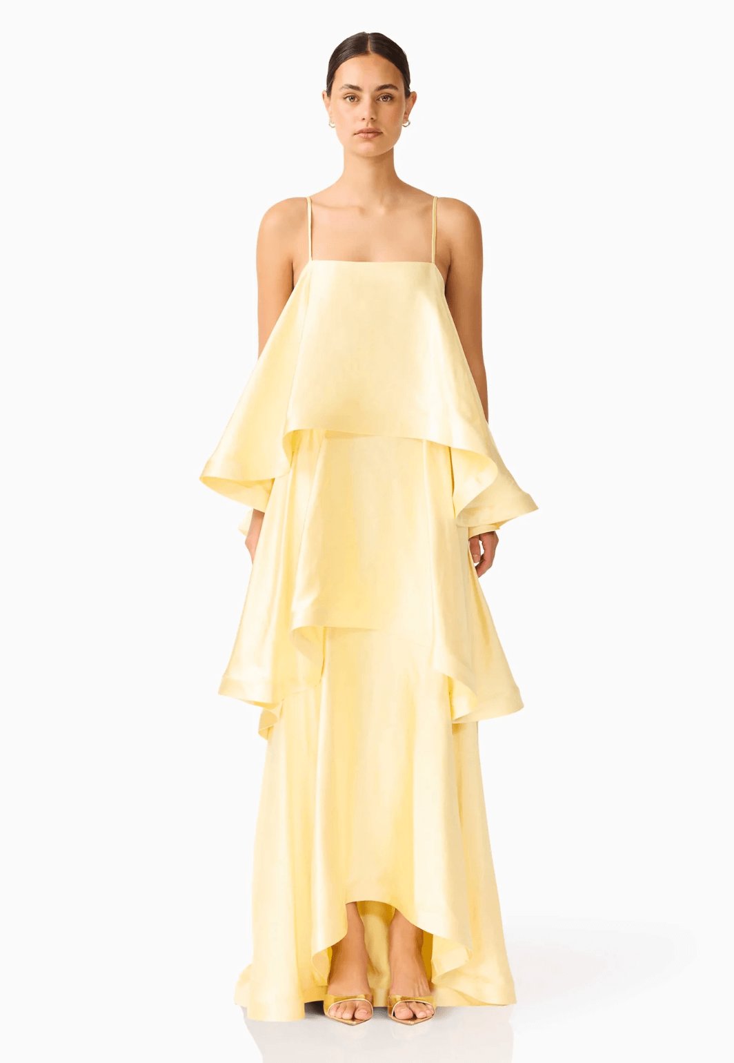 Elliat Tilly Tiered Maxi Dress in Butter Yellow Dress 