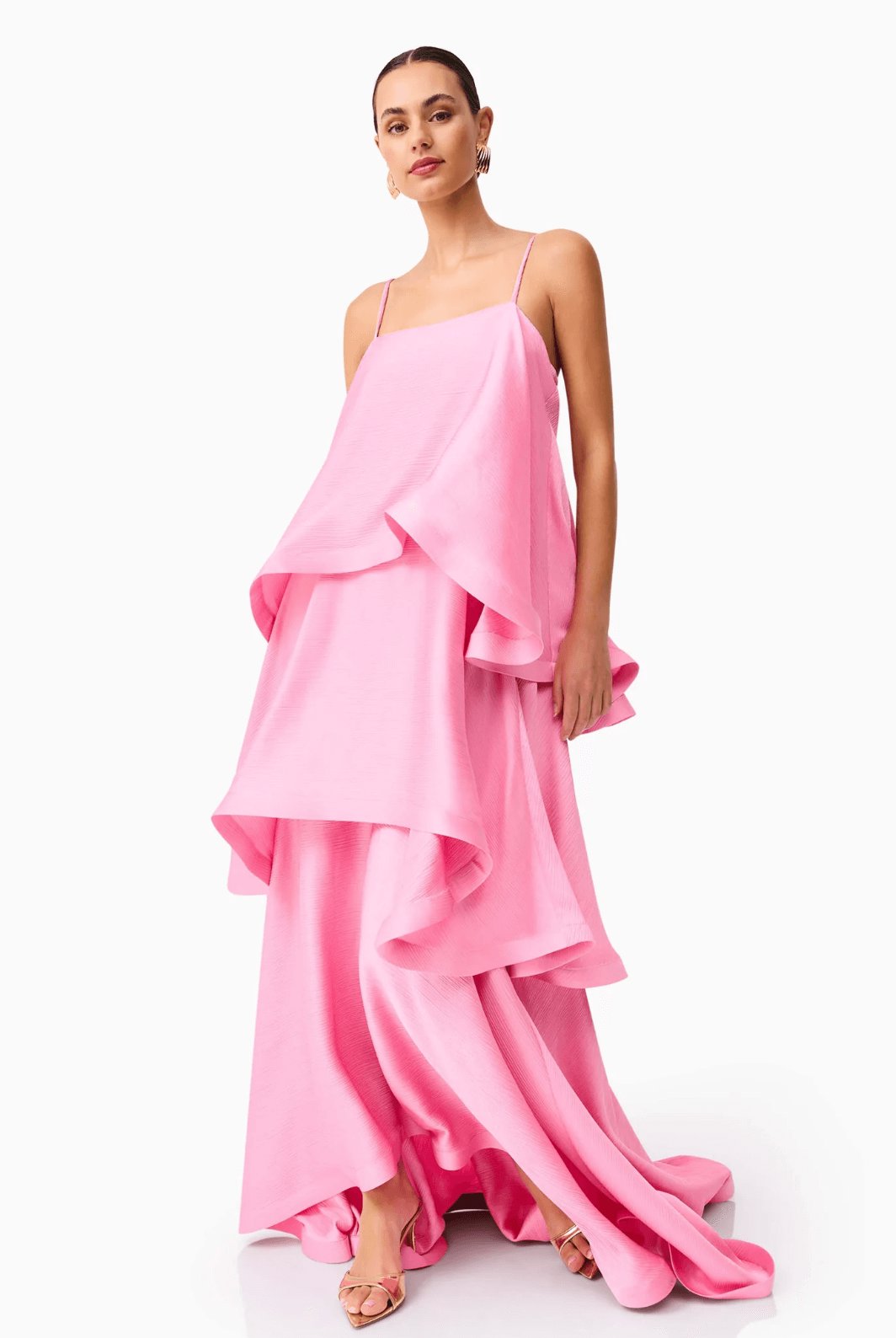 Elliat Tilly Tiered Maxi Dress Pink Dress 