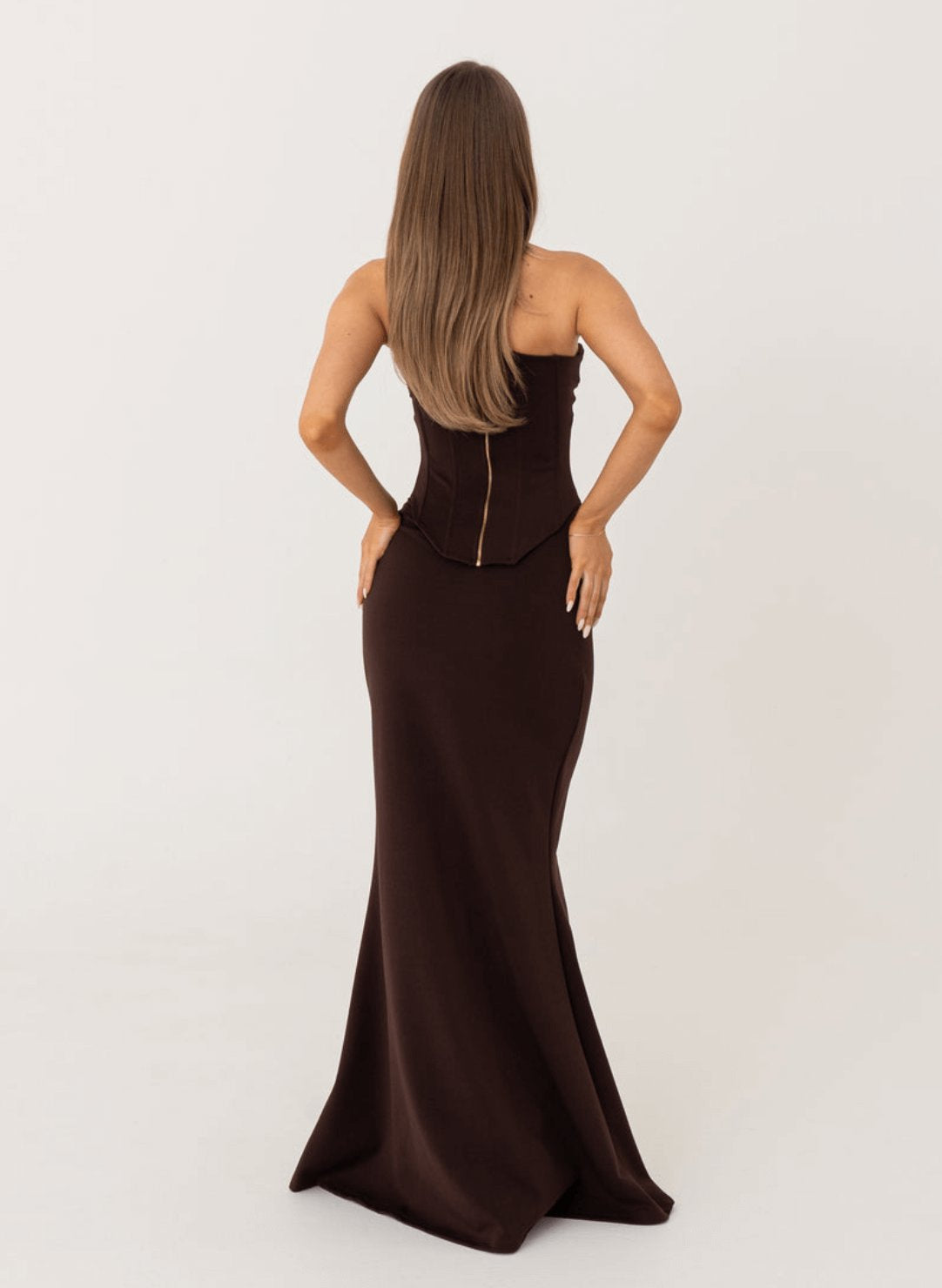 Hntr The Label Louie Gown Brown Set 