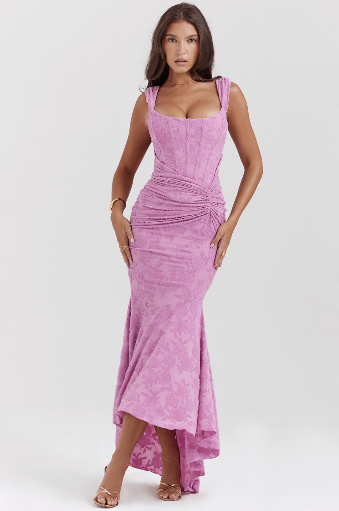 House of CB Cesca Rose Pink Maxi Floral Dress Dress 