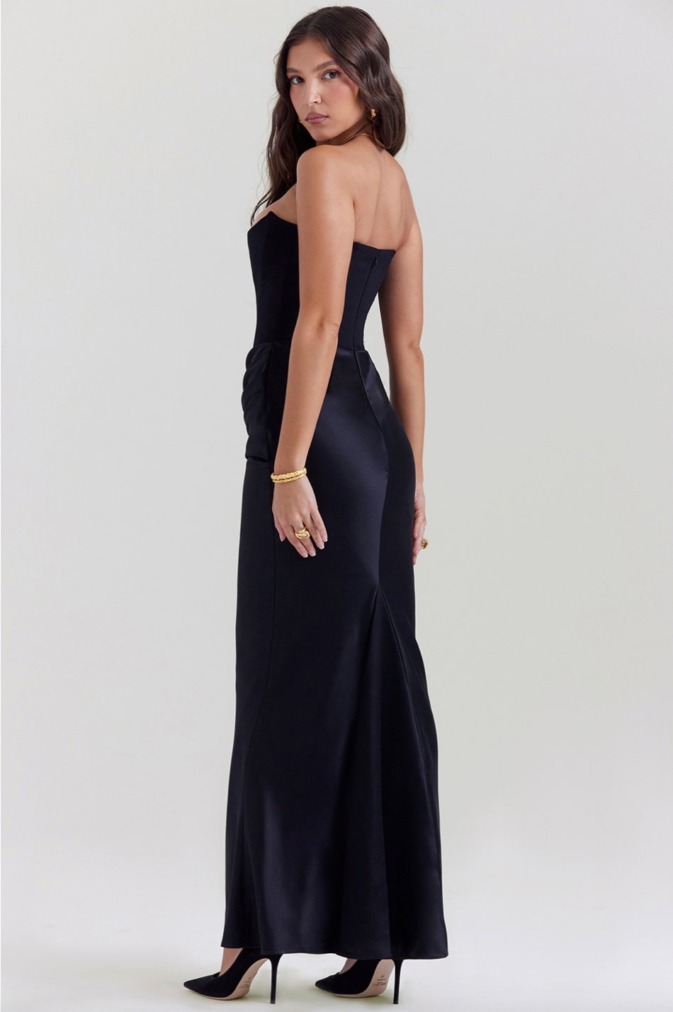 House of CB Persephone Black Strapless Corset Dress Dress 