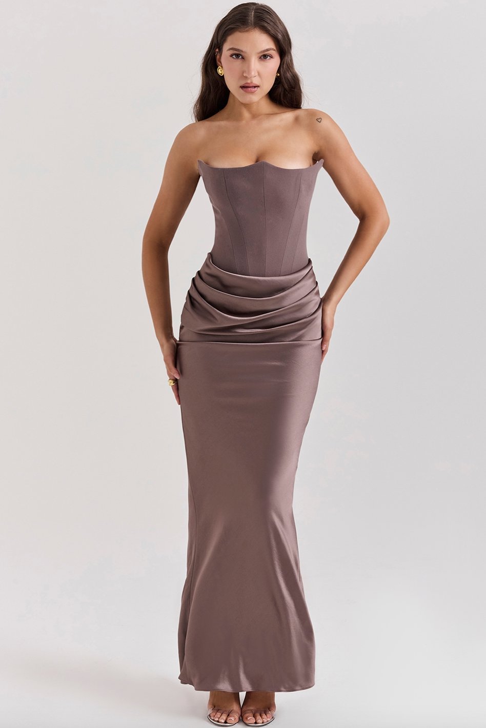 House of CB Persephone Smoke Strapless Corset Dress Dress 