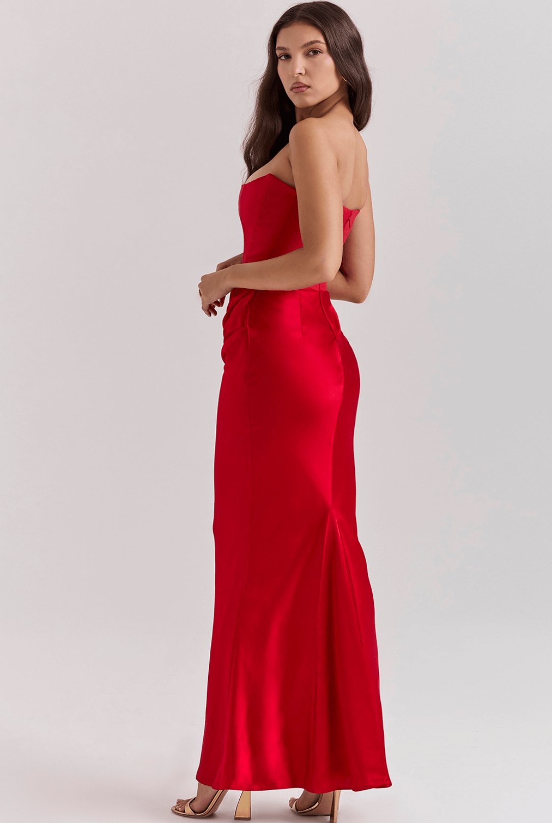 House of CB Persphone Scarlet Strapless Corset Dress Dress 