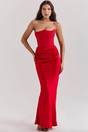 House of CB Persphone Scarlet Strapless Corset Dress Dress 