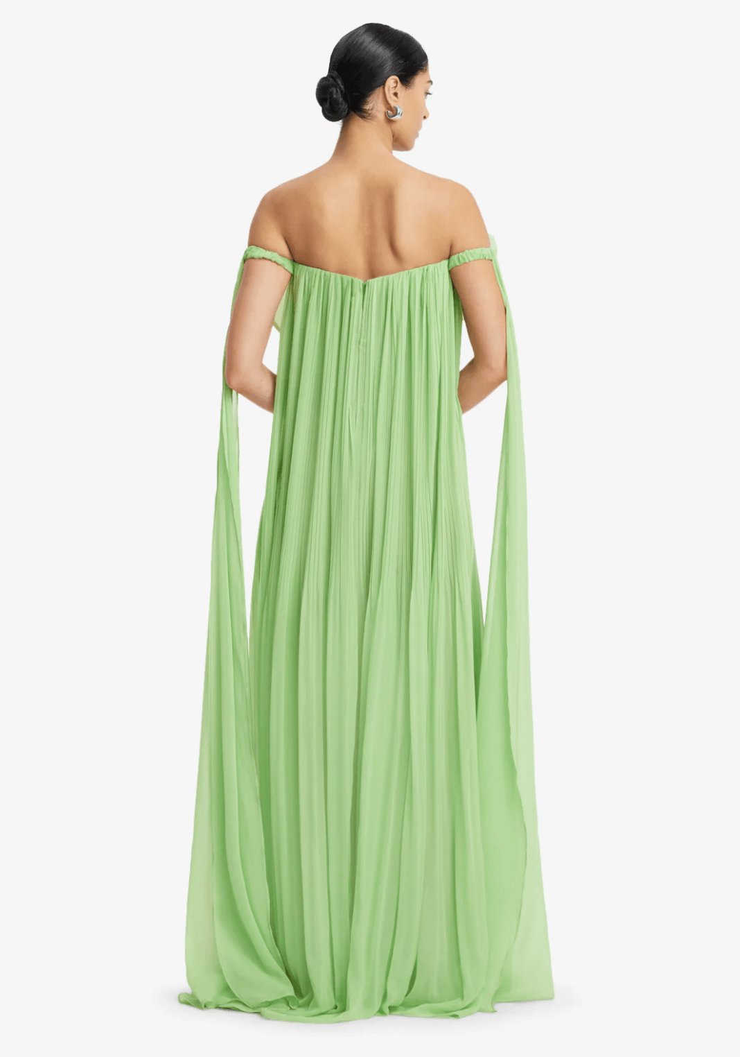 Leo Lin Jaclyn Draped Floor Length Dress Juniper Green Dress 