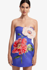 Leo Lin Rosario Appliqué Floral Bustier Mini Dress Dress 
