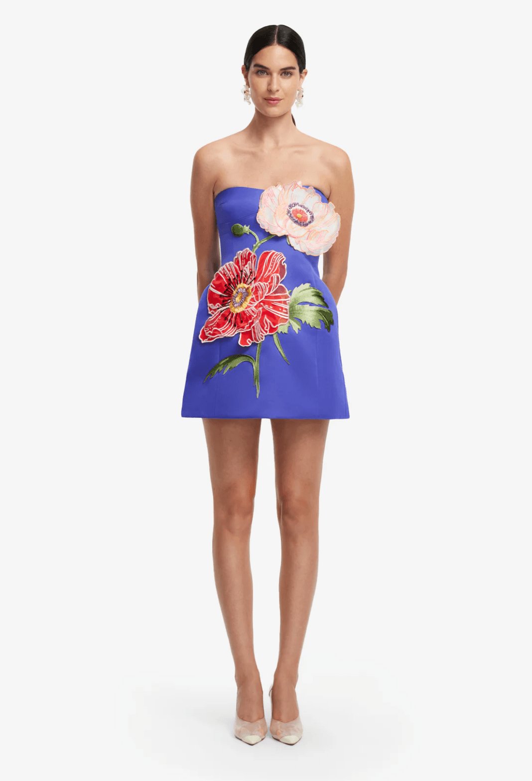 Leo Lin Rosario Appliqué Floral Bustier Mini Dress Dress 