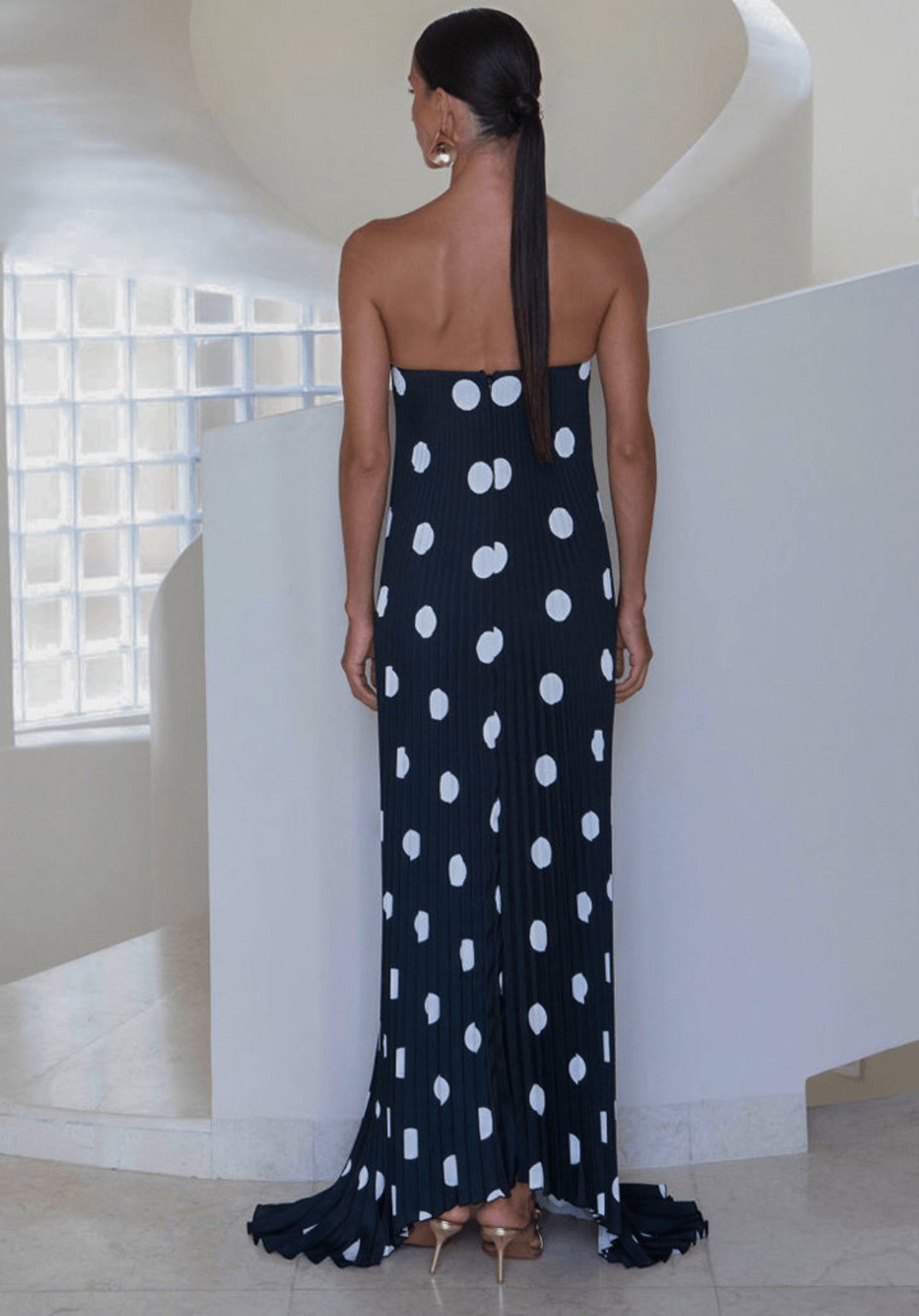 L'idee Black Tie Gown - Polka Noir Dress 