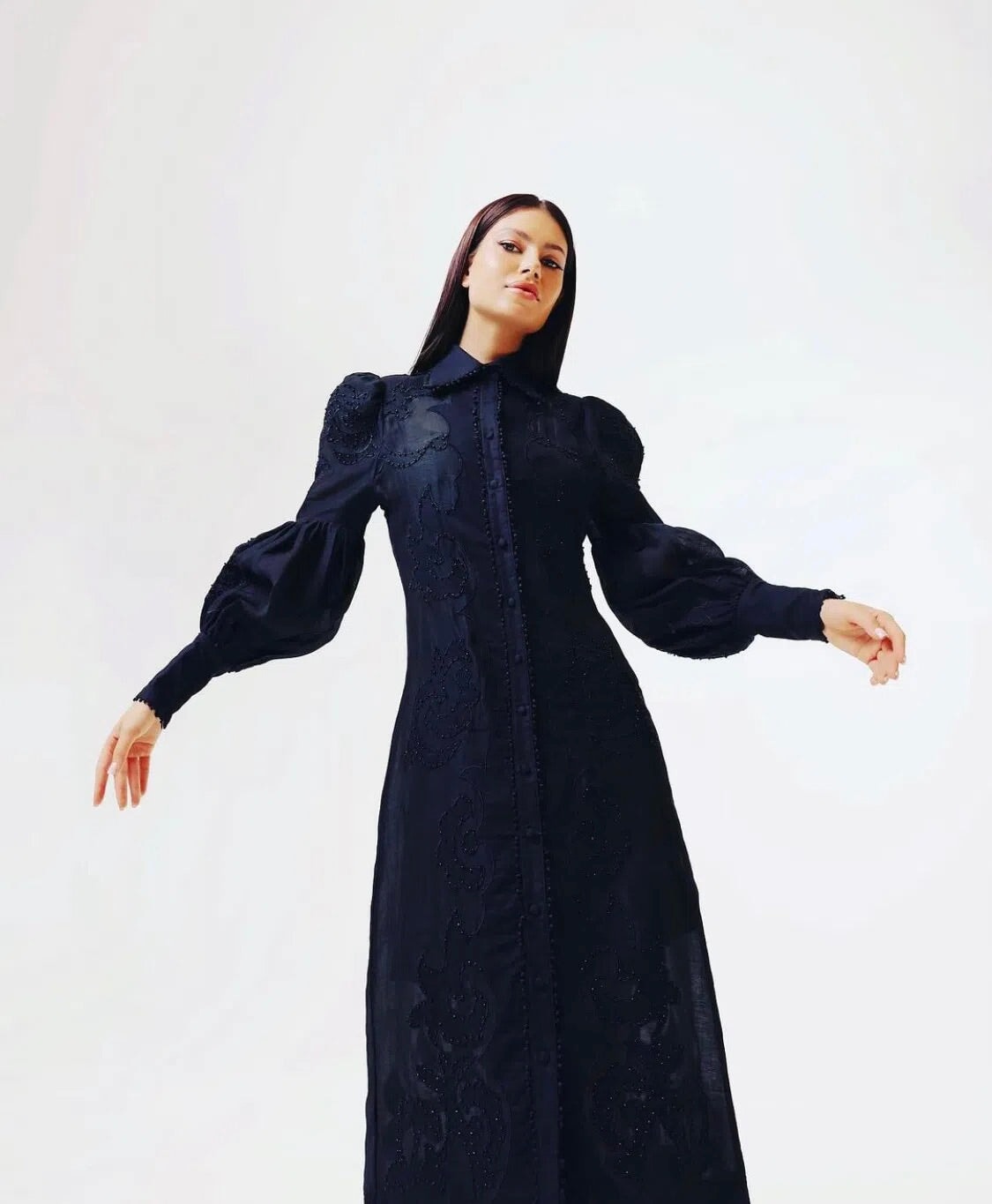 Mackenzie Mode Branching Out Midi Dress Black Dress 
