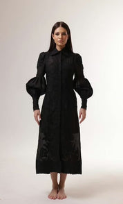 Mackenzie Mode Branching Out Midi Dress Black Dress 