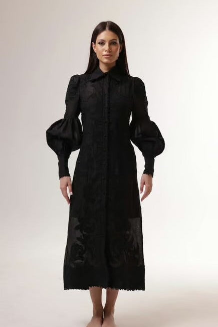 Mackenzie Mode Branching Out Midi Dress Black Dress 