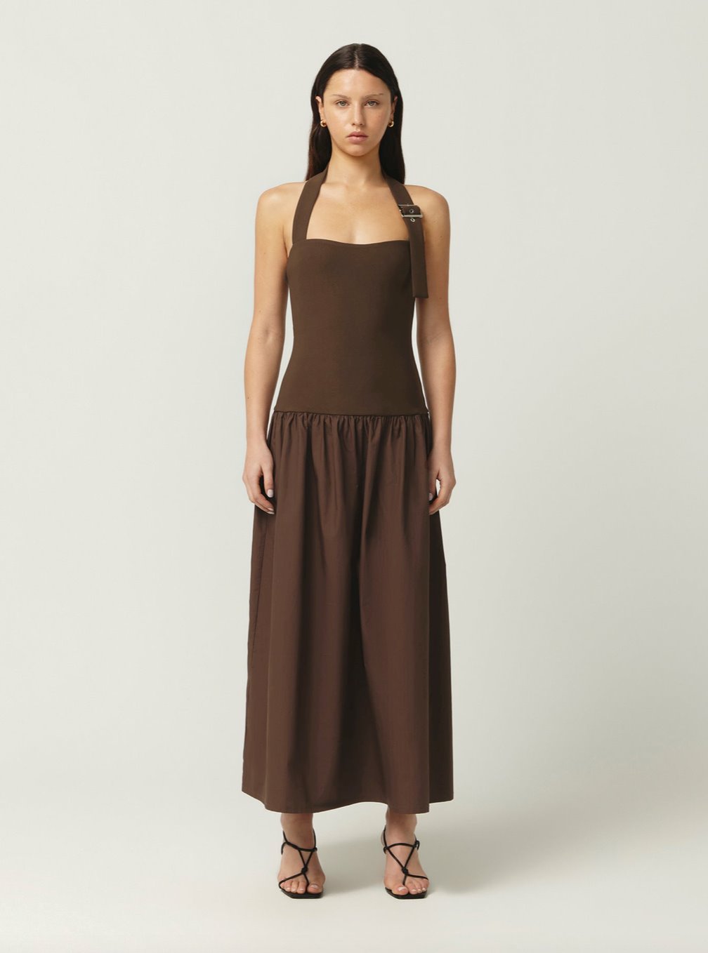 Maison Essentiele Buckle Dress Chocolate Dress 