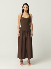 Maison Essentiele Buckle Dress Chocolate Dress 