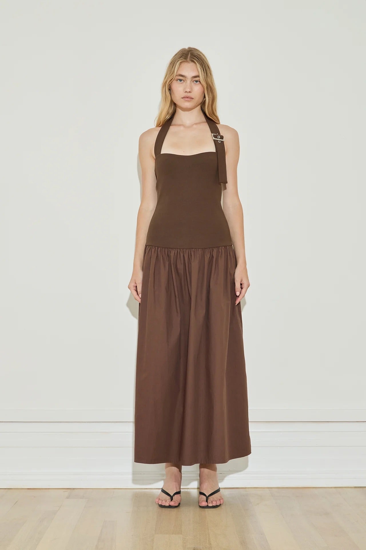 Maison Essentiele Buckle Dress Chocolate Dress 