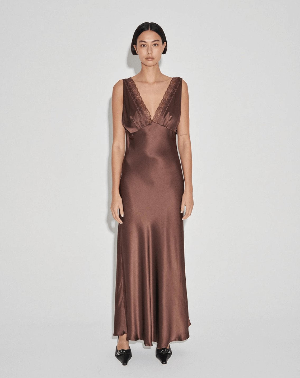 Maison Essentiele Vintage Maxi Chocolate Dress 