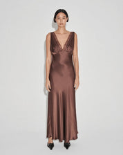 Maison Essentiele Vintage Maxi Chocolate Dress 