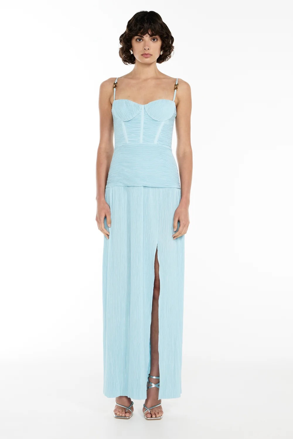 Double Time Pleat Dress Aqua Spritz Eastend Wardrobe Double Time Pleat Dress Aqua Spritz Eastend Wardrobe