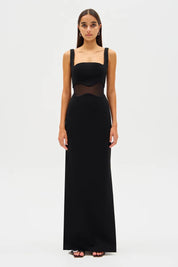 Misha Damita Crepe & Mesh Maxi Dress 