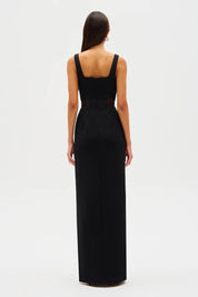 Misha Damita Crepe & Mesh Maxi Dress 