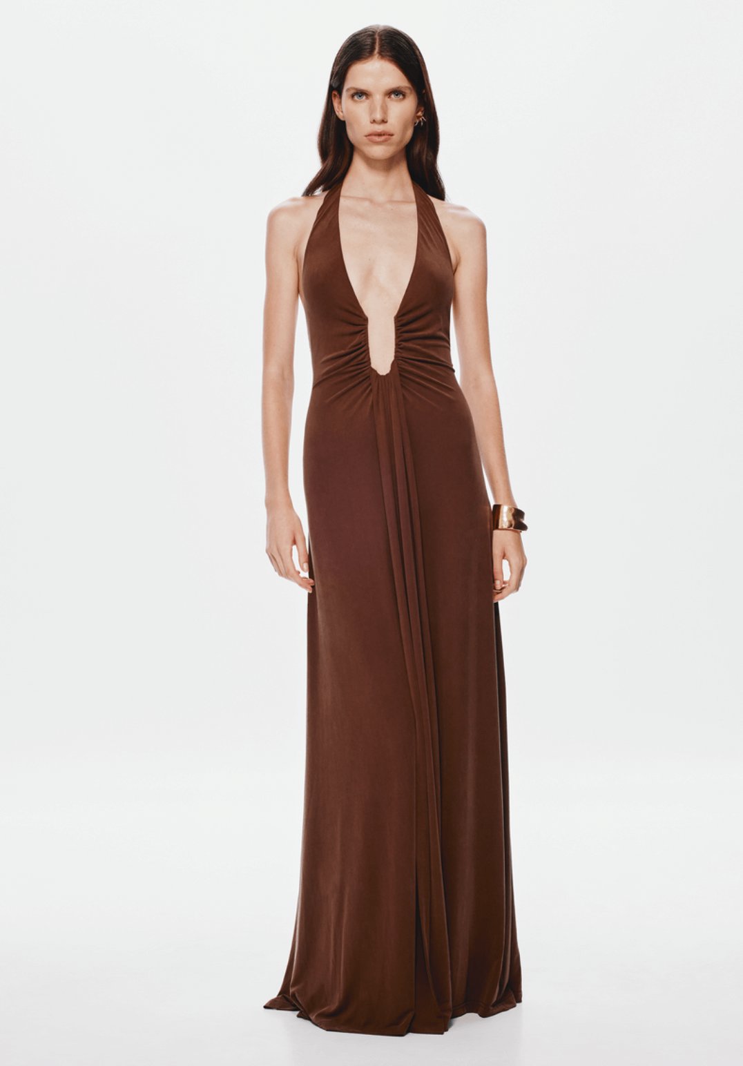 Misha The Jennifer Cupro Dress - Cedar Brown Dress 