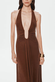 Misha The Jennifer Cupro Dress - Cedar Brown Dress 