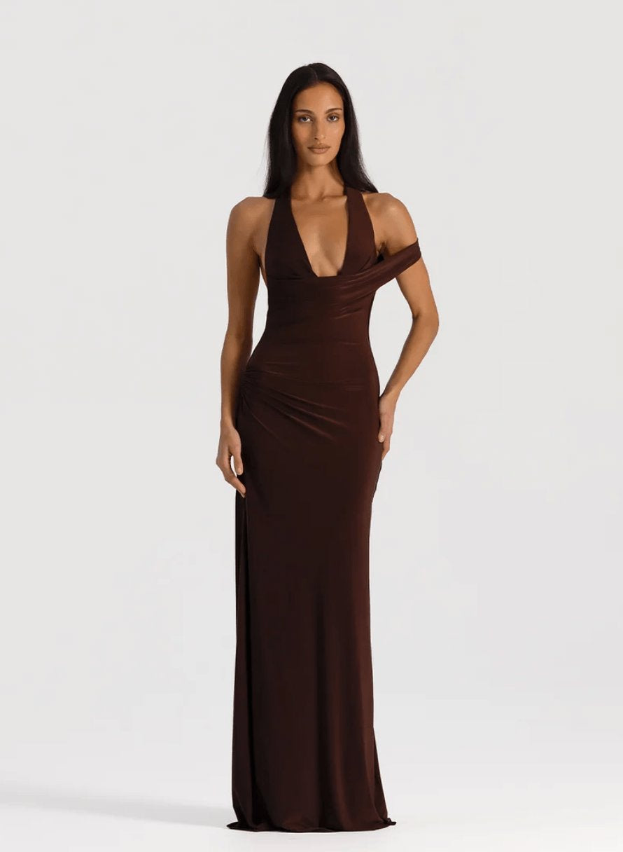 Natalie Rolt Mariela Gown Espresso Dress 