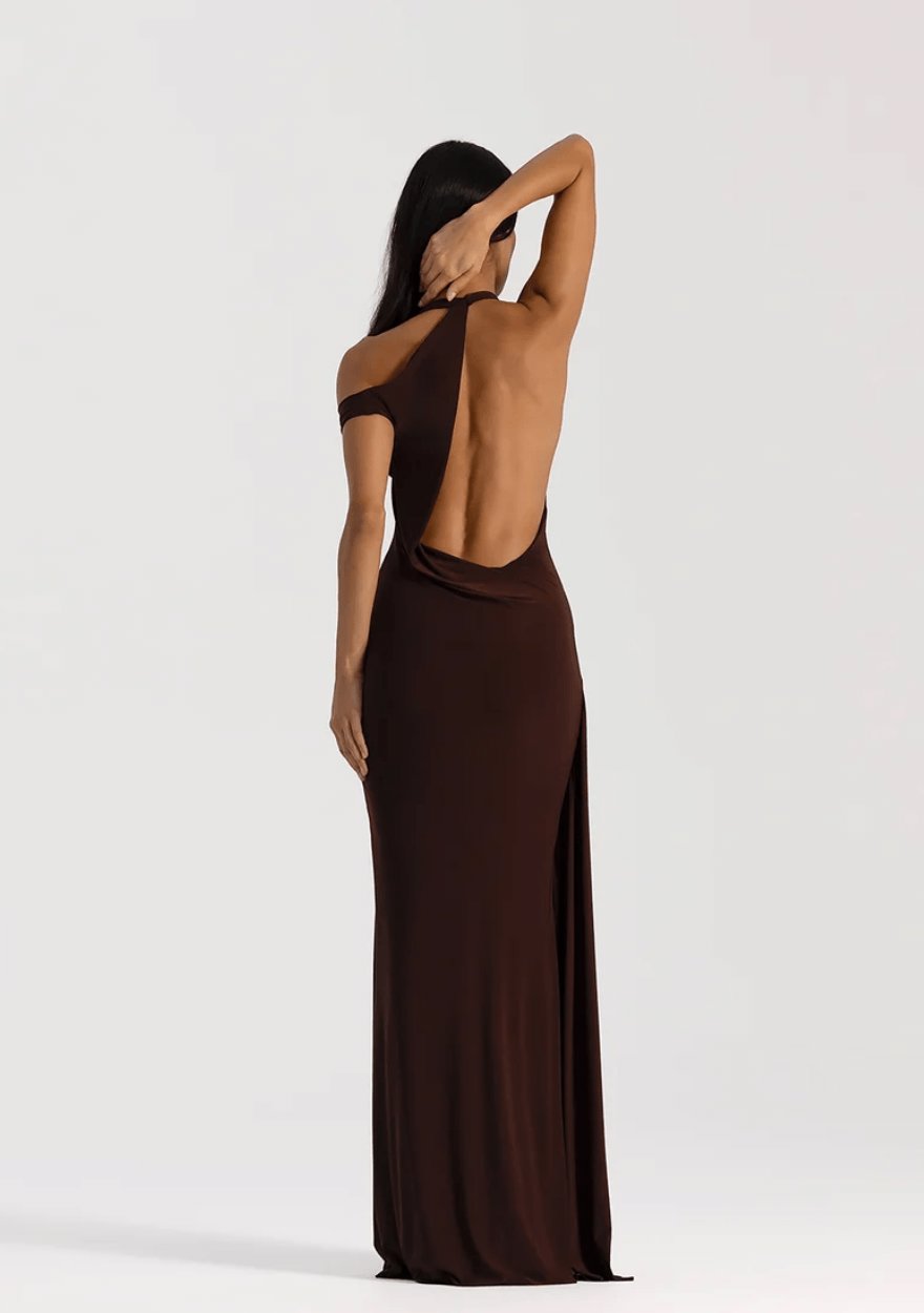 Natalie Rolt Mariela Gown Espresso Dress 