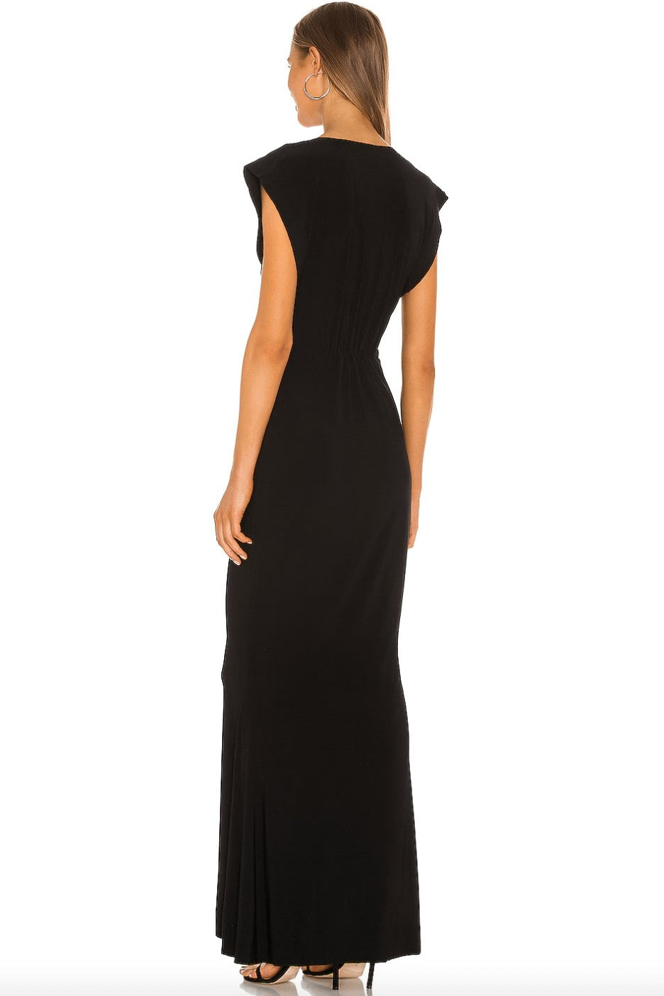 Norma Kamali V Neck Rectangle Gown Dress 