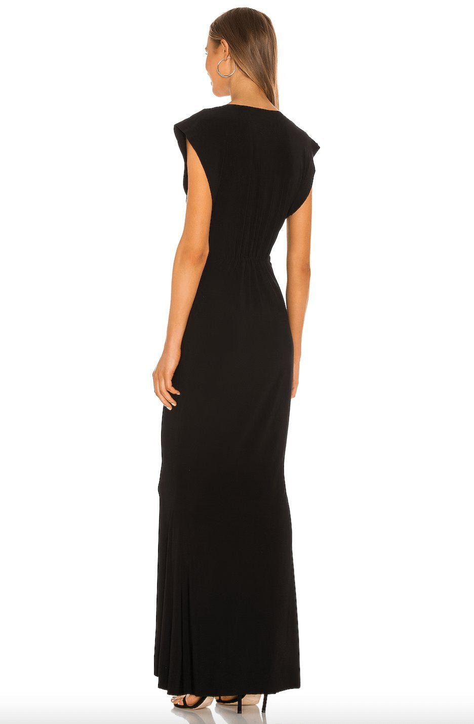 Norma Kamali V Neck Rectangle Gown Dress 