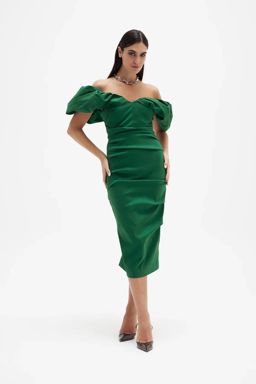 Rachel Gilbert Frey Dress Green Dress 