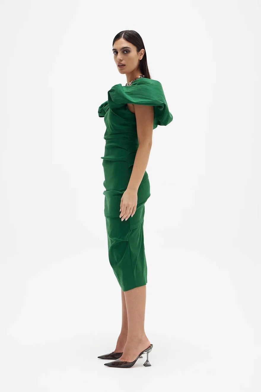 Rachel Gilbert Frey Dress Green Dress 