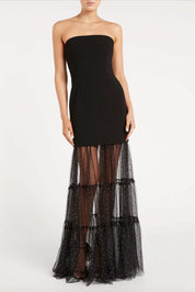 Rebecca Vallance Alyssa Strapless Gown Black Dress 