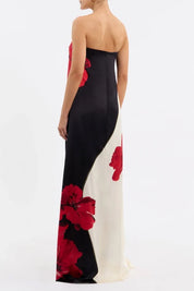 Rebecca Vallance Amapola Poppy Maxi Print Black/Cream Dress 