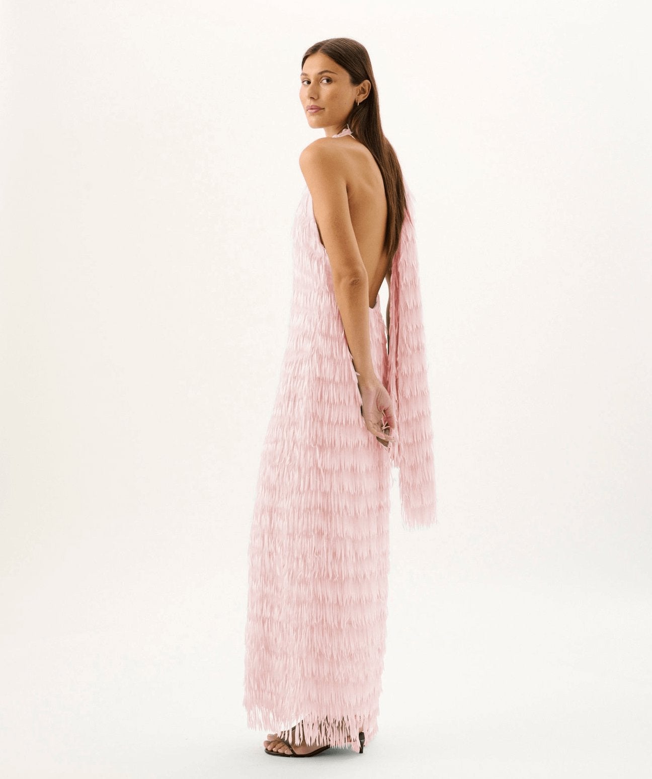 Roame Ischia Fringe Dress Pink Dress 