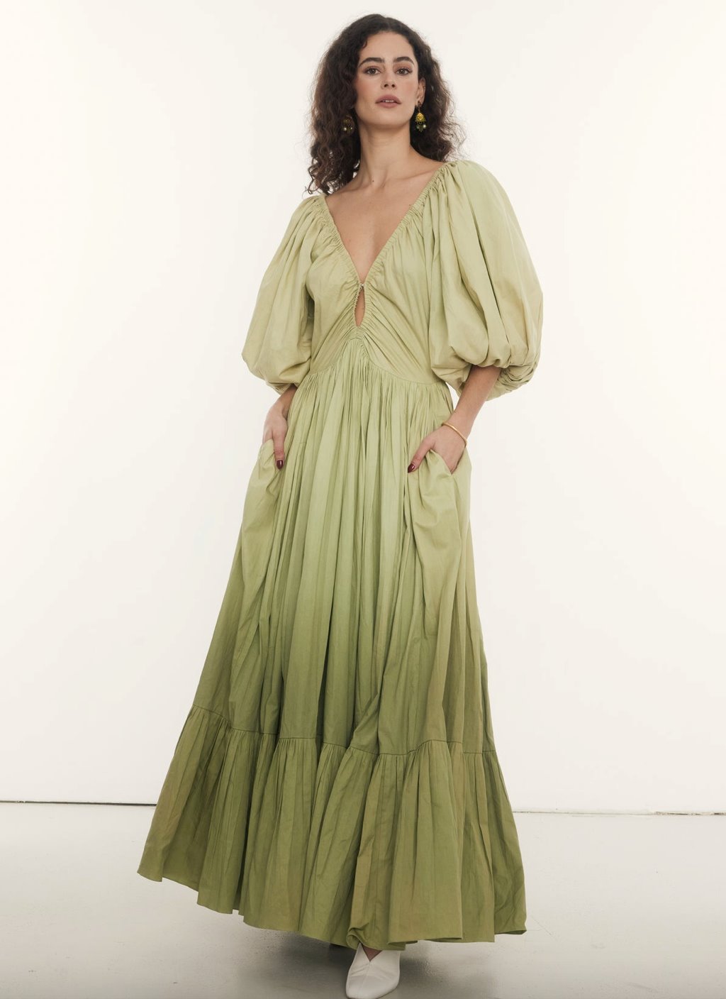 Rooh Birthday Gown Pistachio Ombre Dress 