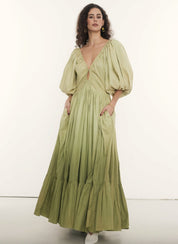 Rooh Birthday Gown Pistachio Ombre Dress 