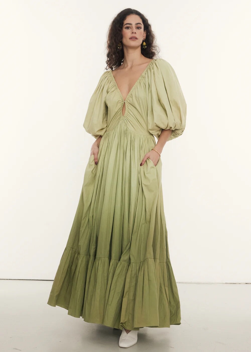 Rooh Birthday Gown Pistachio Ombre Dress 