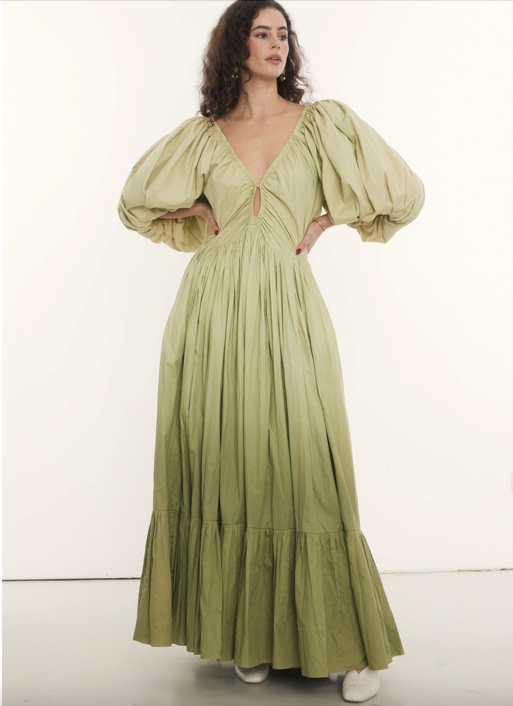 Rooh Birthday Gown Pistachio Ombre Dress 