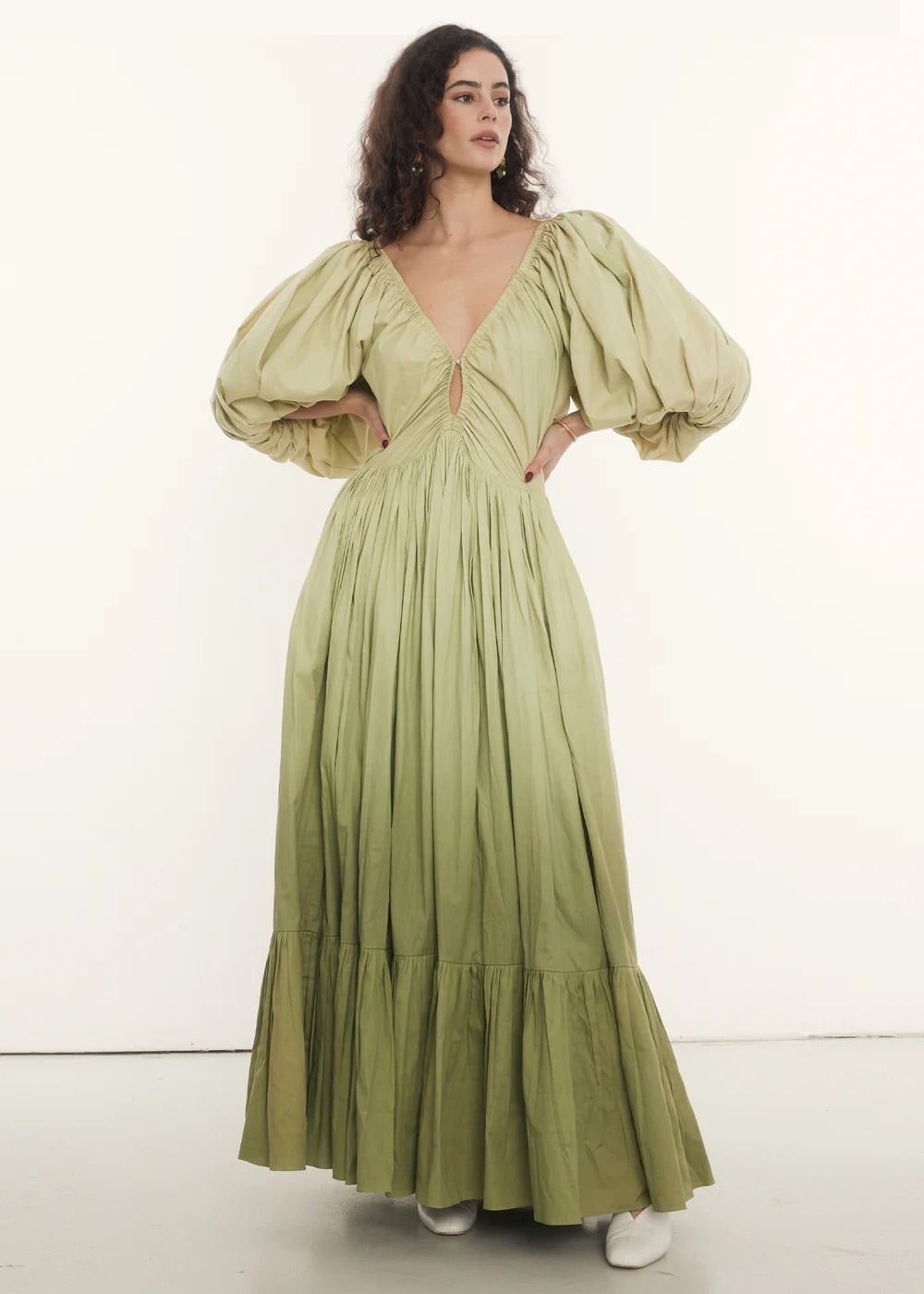 Rooh Birthday Gown Pistachio Ombre Dress 