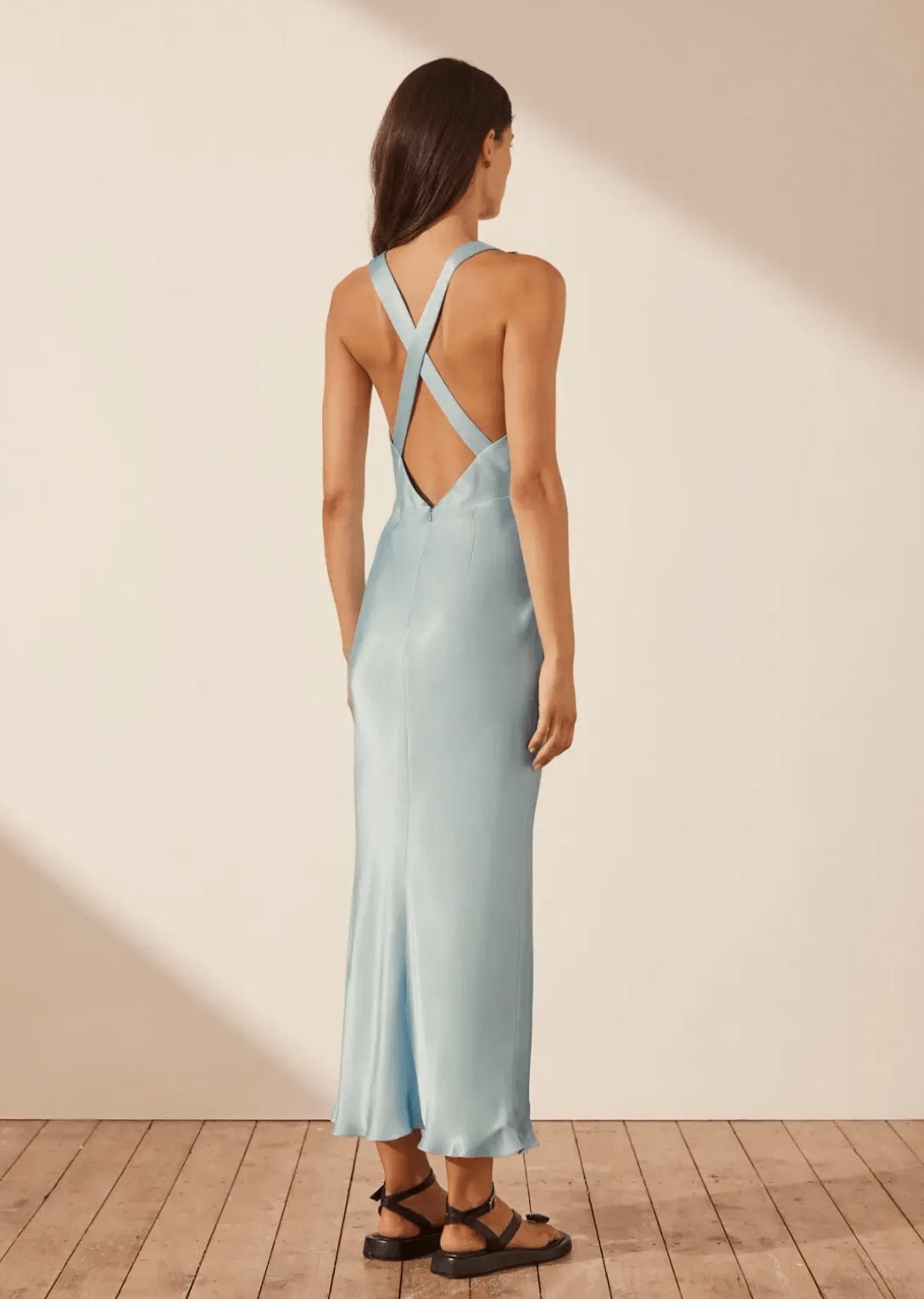 Shona Joy Camille Lace Cross Back Midi Dress Dress 