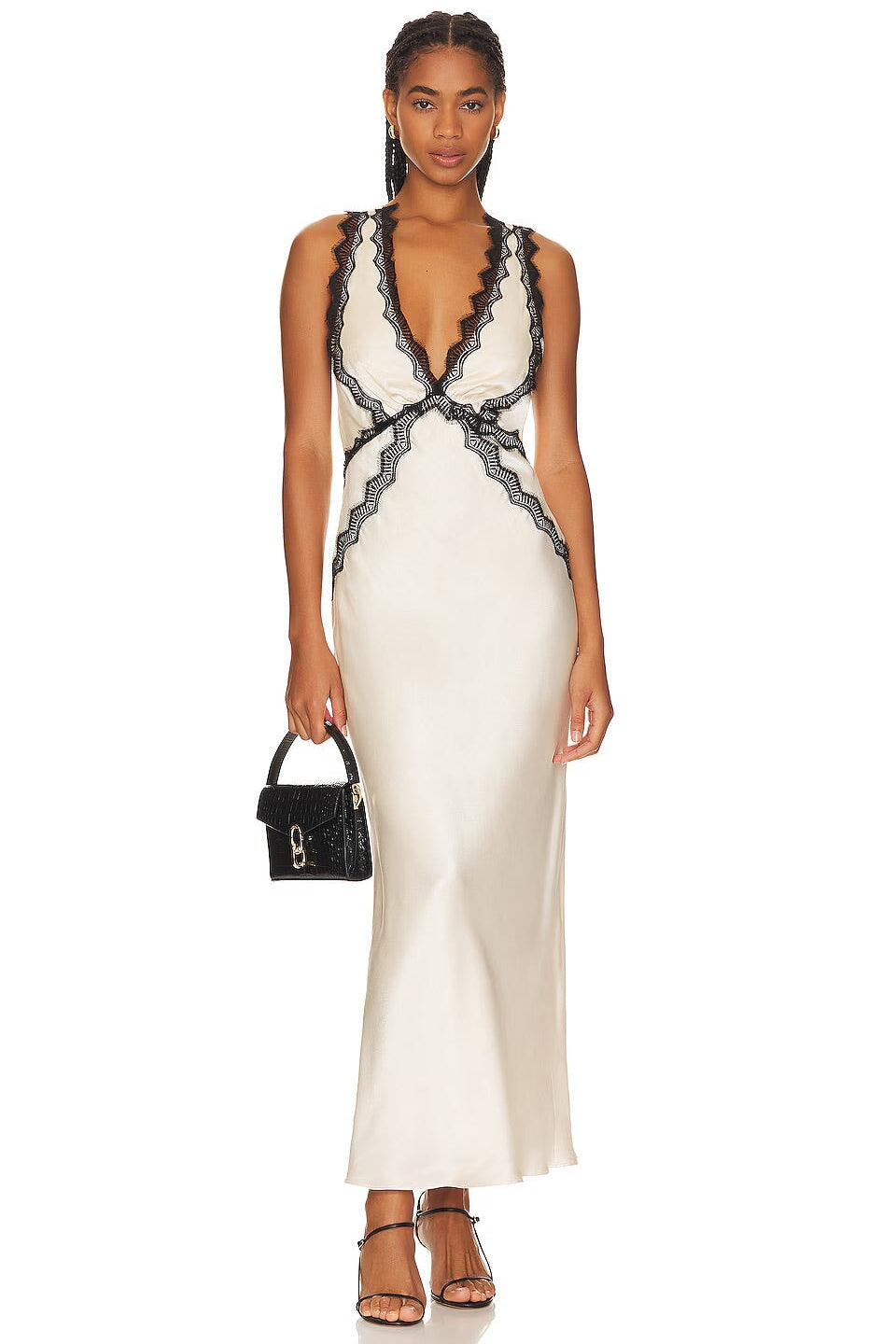 Shona Joy Camille Lace Cross Back Midi Dress Dress 