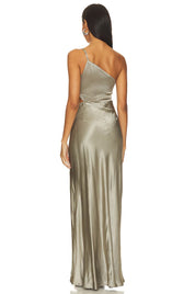 Shona Joy La Lune Asymmetrical Maxi Sage Dress 