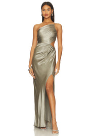 Shona Joy La Lune Asymmetrical Maxi Sage Dress 