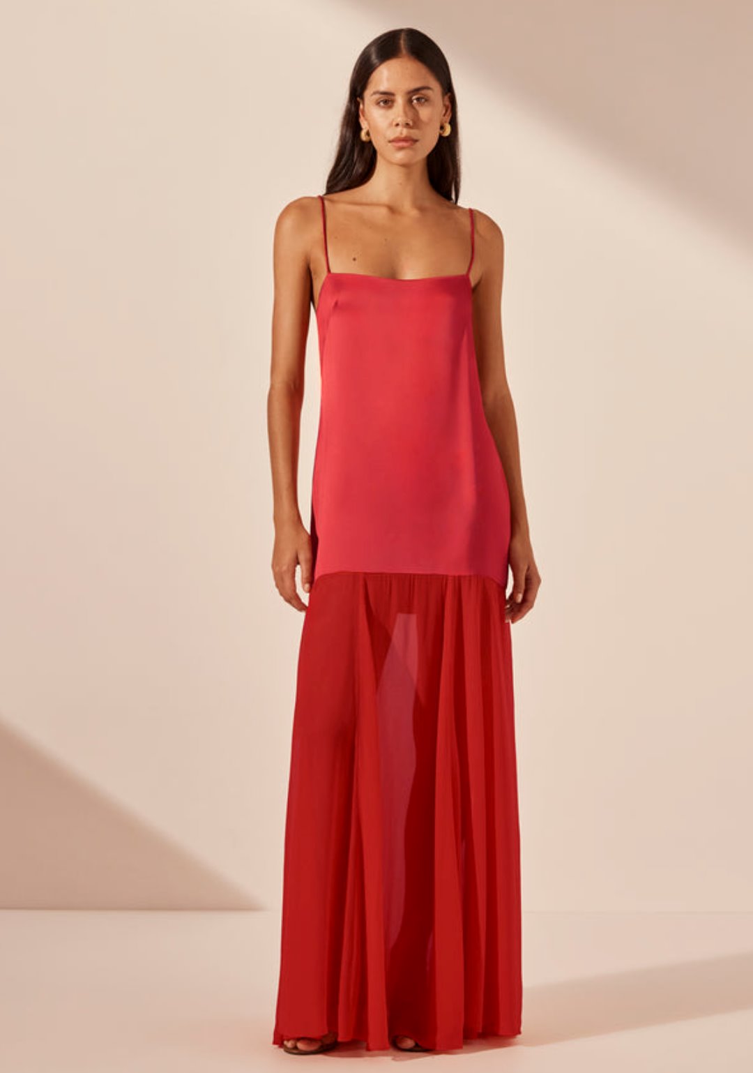 Shona Joy Moraya Dropped Waist Maxi Dress Chilli Dress 