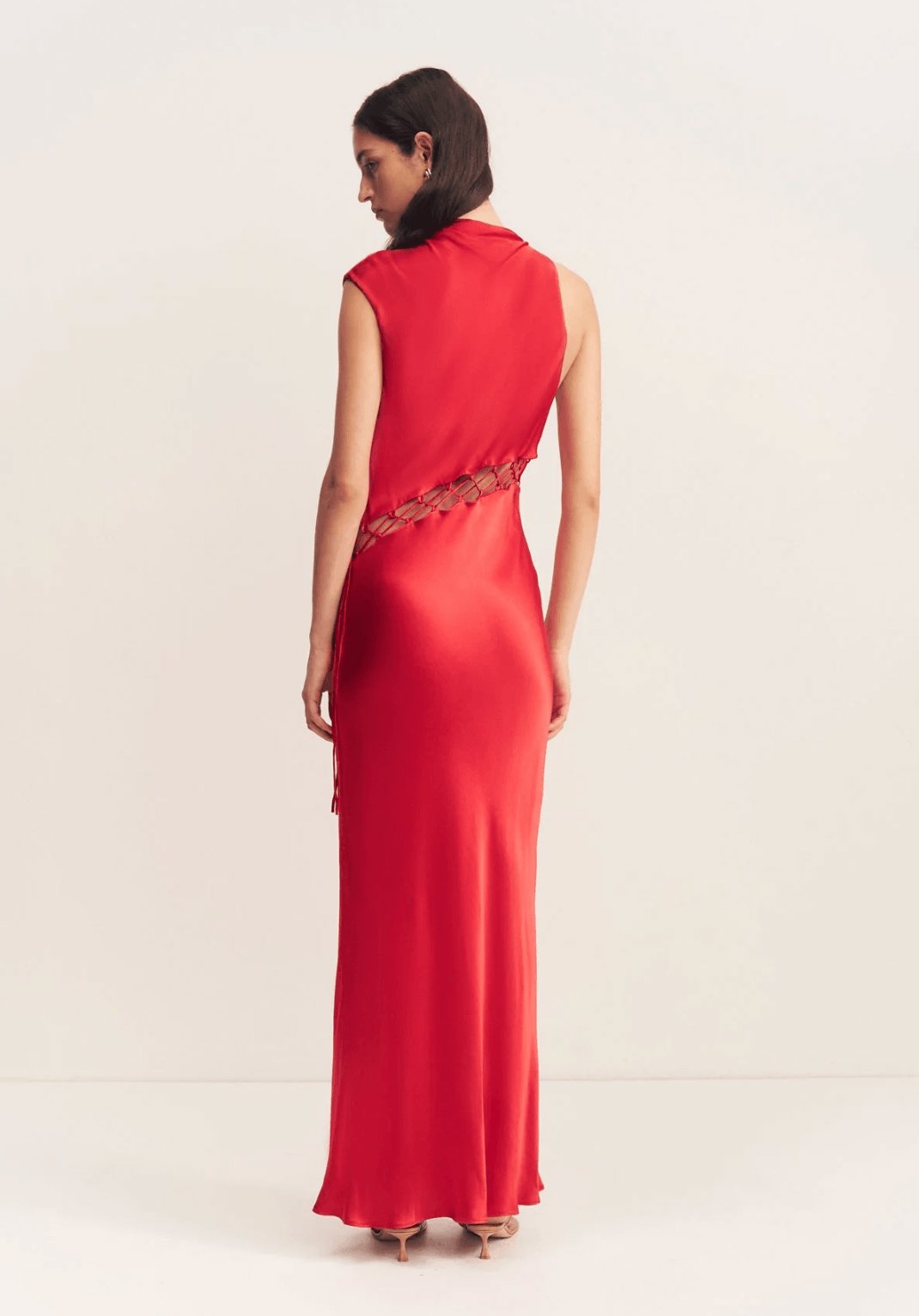 Shona Joy Tatum Cowl Lace Up Maxi Dress Dress 